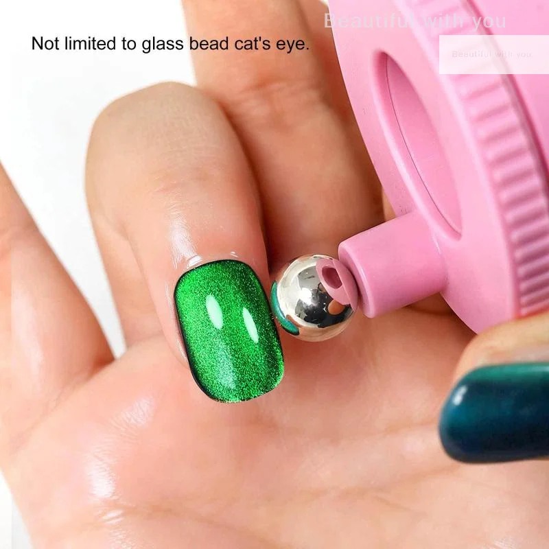 

[HBA]Auto Spin Cat Eye Magnet, 360° Rotating Strong Magnetic Tool For Steel Bead Wide Light Effect, Multifaceted Nail Art Magnet