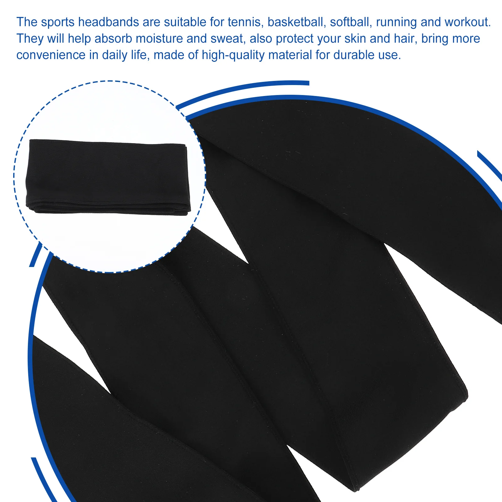 

3Pcs Sports Head Wraps Moisture Absorbent Fashionable Design for Tennis Basketball Running Karate Sports Tie Headband