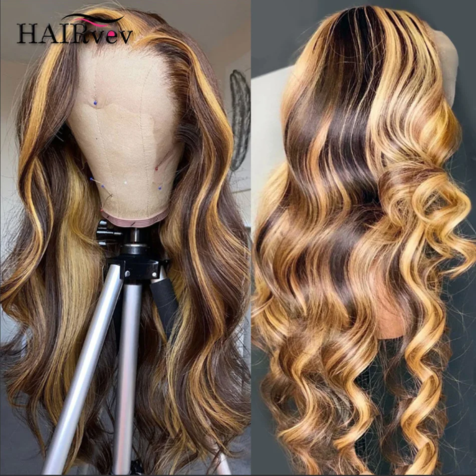 13x6 Body Wave Highlight Wig Human Hair Lace Frontal Wigs for Women 13x4 Honey Blonde Ombre Lace Frontal Wig Brazilian Wig