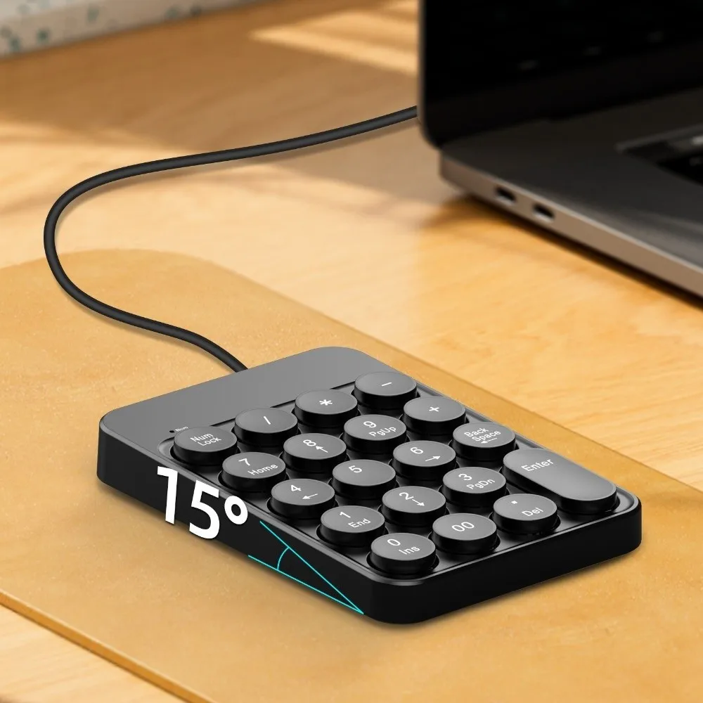 Portable 19 Keys Wired Number Keypad Slim Multifunctional USB Numeric Keypad Mini Number Pad Keyboard For Laptop PC Desktop