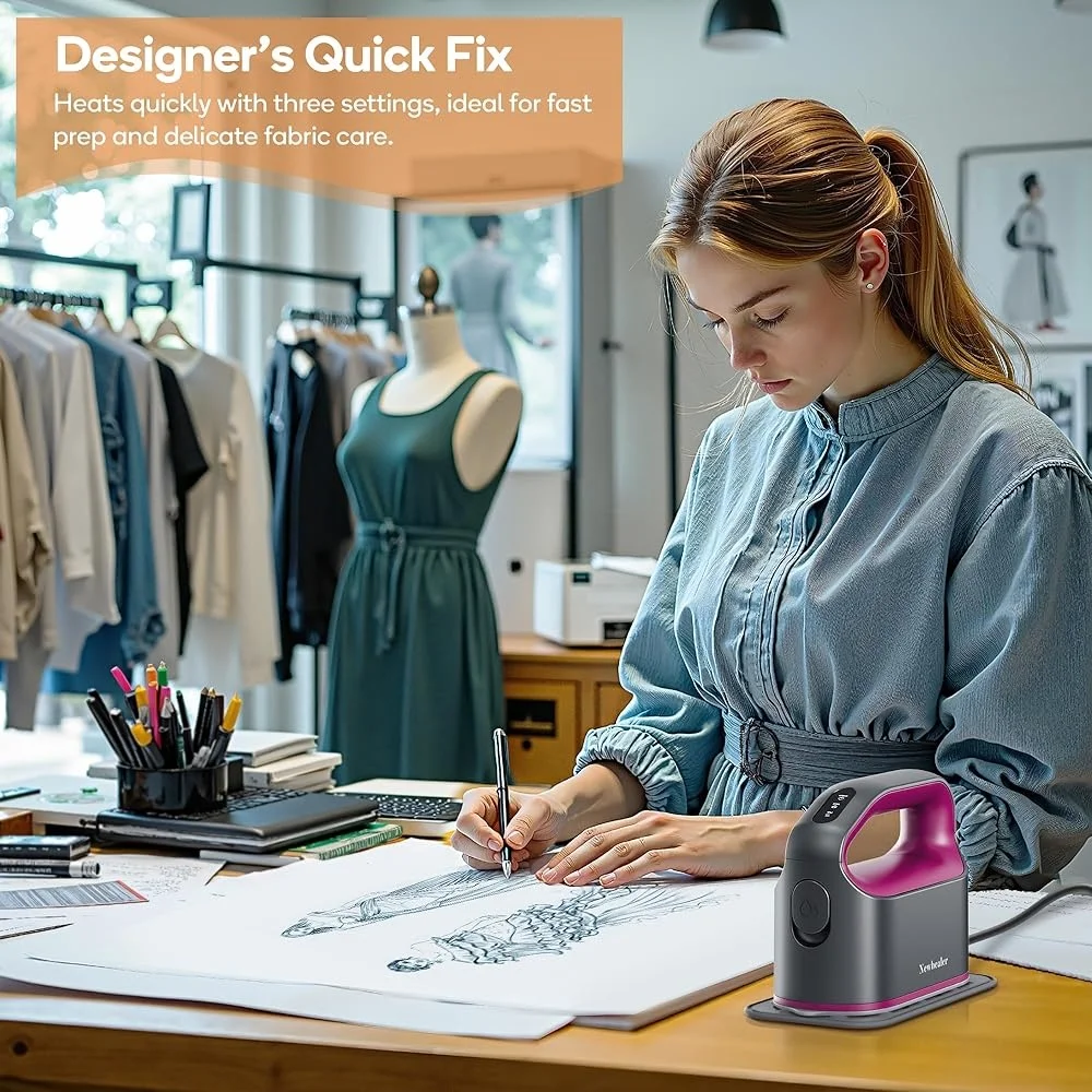 Ferro da stiro a vapore intelligente 1200W Turbo Steam professionale 3 modalità di calore Calore rapido 45s 360 °   Serbatoio da 6 once con design antiaderente con spegnimento automatico a prova di perdite