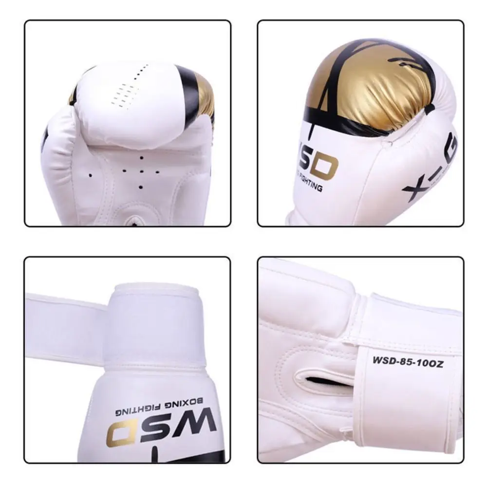 

Новые боксерские перчатки из искусственной кожи, регулируемые перчатки для кикбоксинга с полным покрытием, дышащие толстые тренировочные перчатки