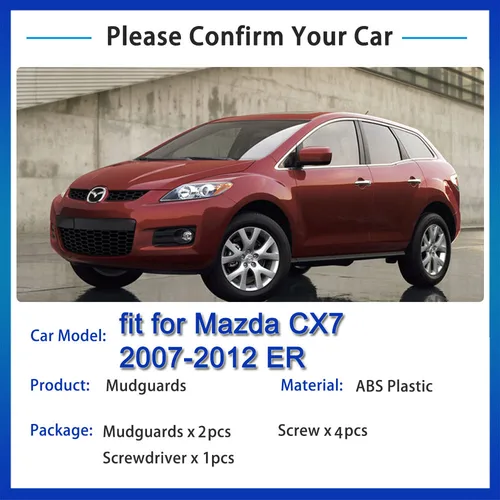 Imagen 2 del producto 2x para Mazda CX7 CX-7 CX 7 2007 2008 2009 2010 2011 2012 ER guardabarros guardabarros protector frontal contra salpicaduras accesorios de estilo de coche