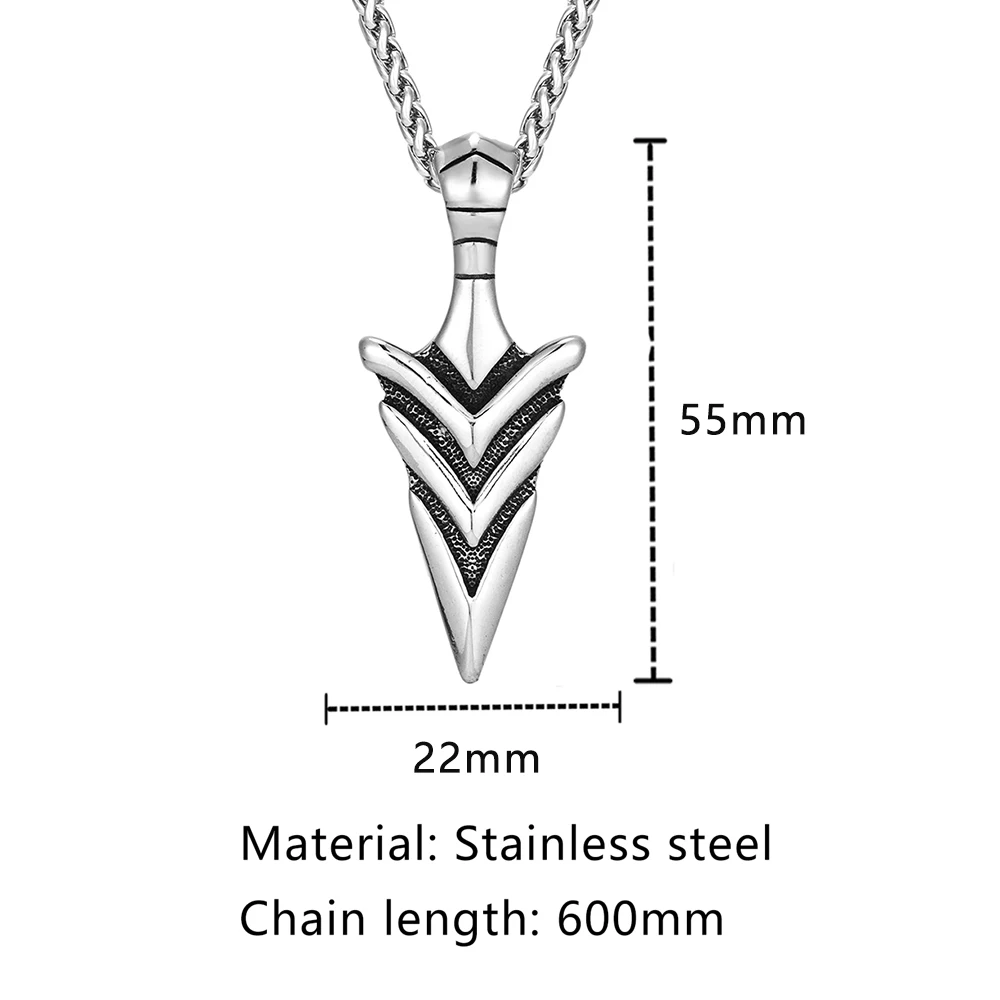 Norse Mythology Odin\'s Spear Gungnir Necklaces Men Retro Stainless Steel Viking Pendant Scandinavian Amulet Self-defense Jewelry