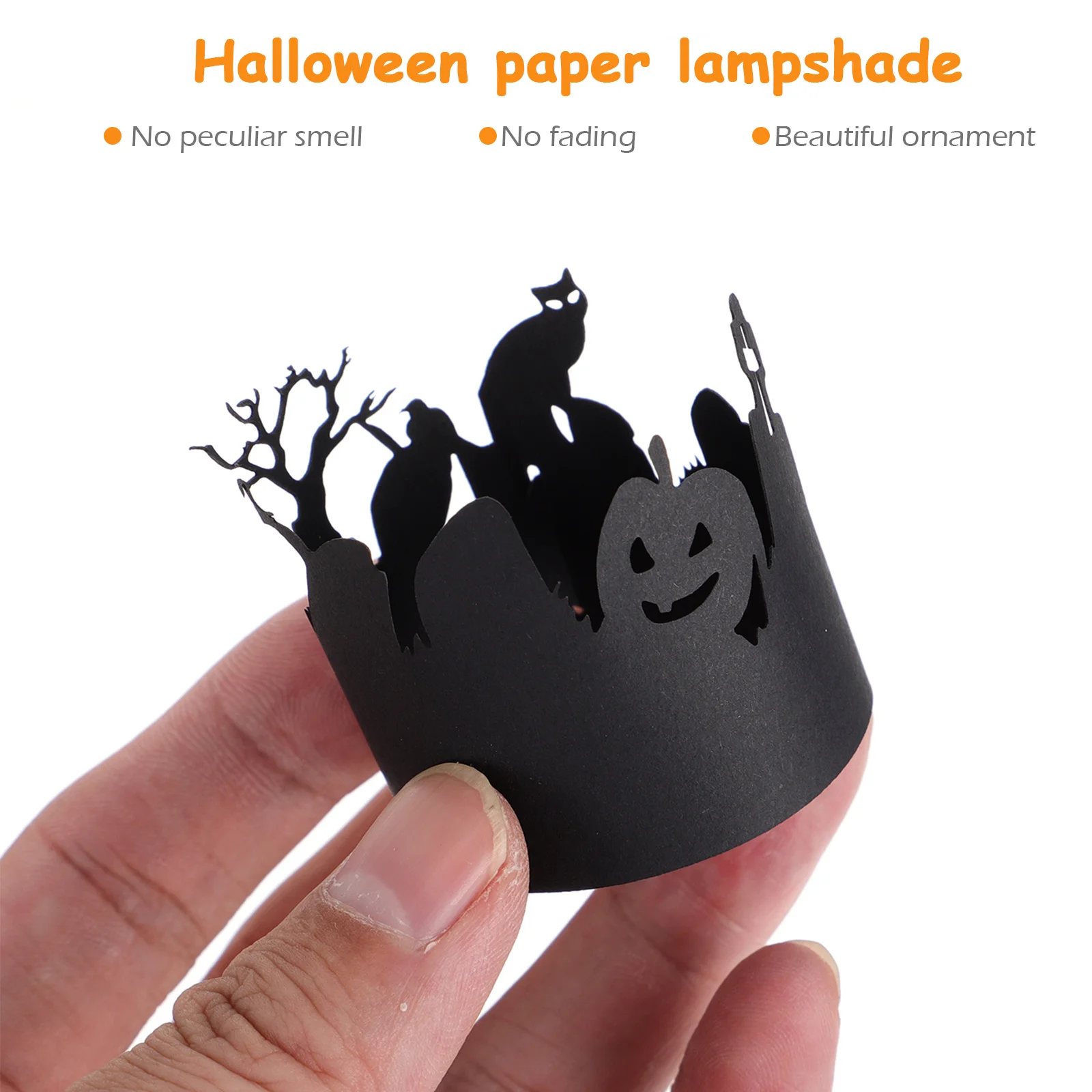 

20 Pcs Pumpkin Paper Lampshade Tea Candles Halloween Decoration Decorations Light Holder