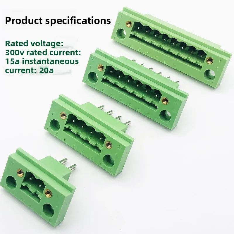 Through-wall 2EDGWB-5.08mm plug-in terminal block with screw fixed panel pin holder 2P 3P 4P-24P