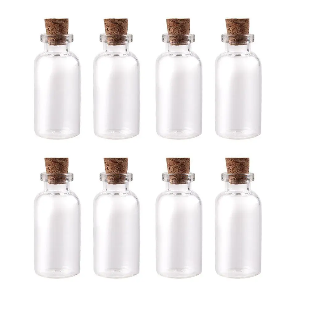 

10ml High Temperature Resistance Home Decoration Glass Craft Mini Cork Stopper Glass Bottle Containers Mini Messages Jar