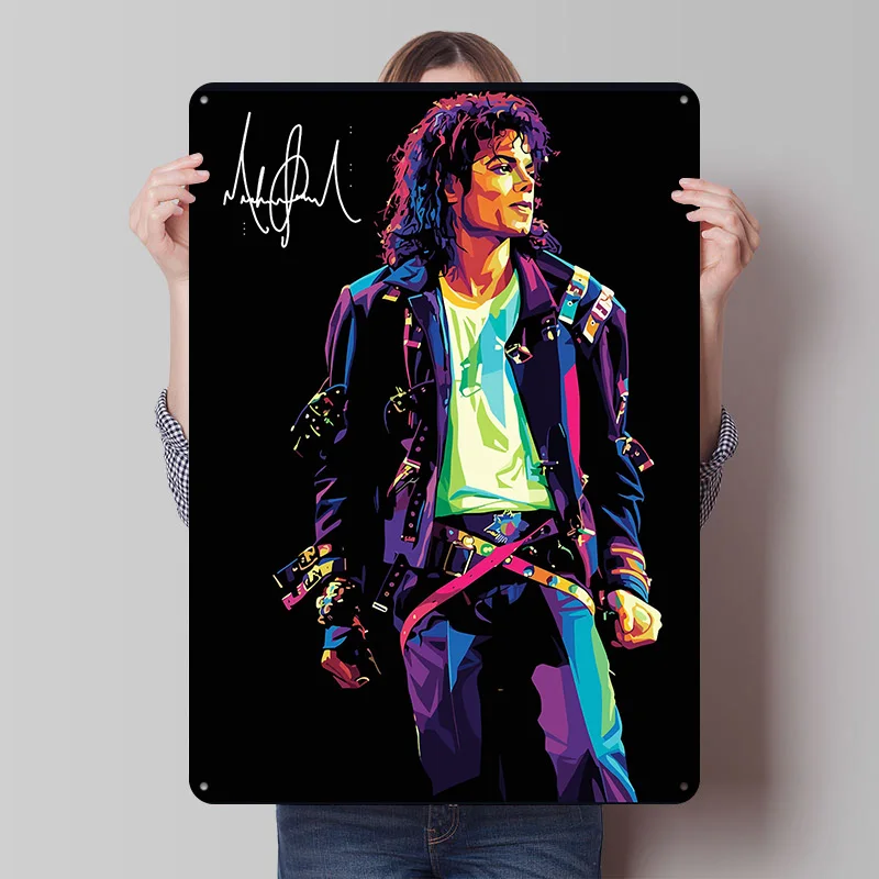 Michael Jackson Pop-Art Porträt-Poster Individualisierte Vintage Metallschilder Wandkunst Retro Blechschild für Luxus-Dekoration Gaming