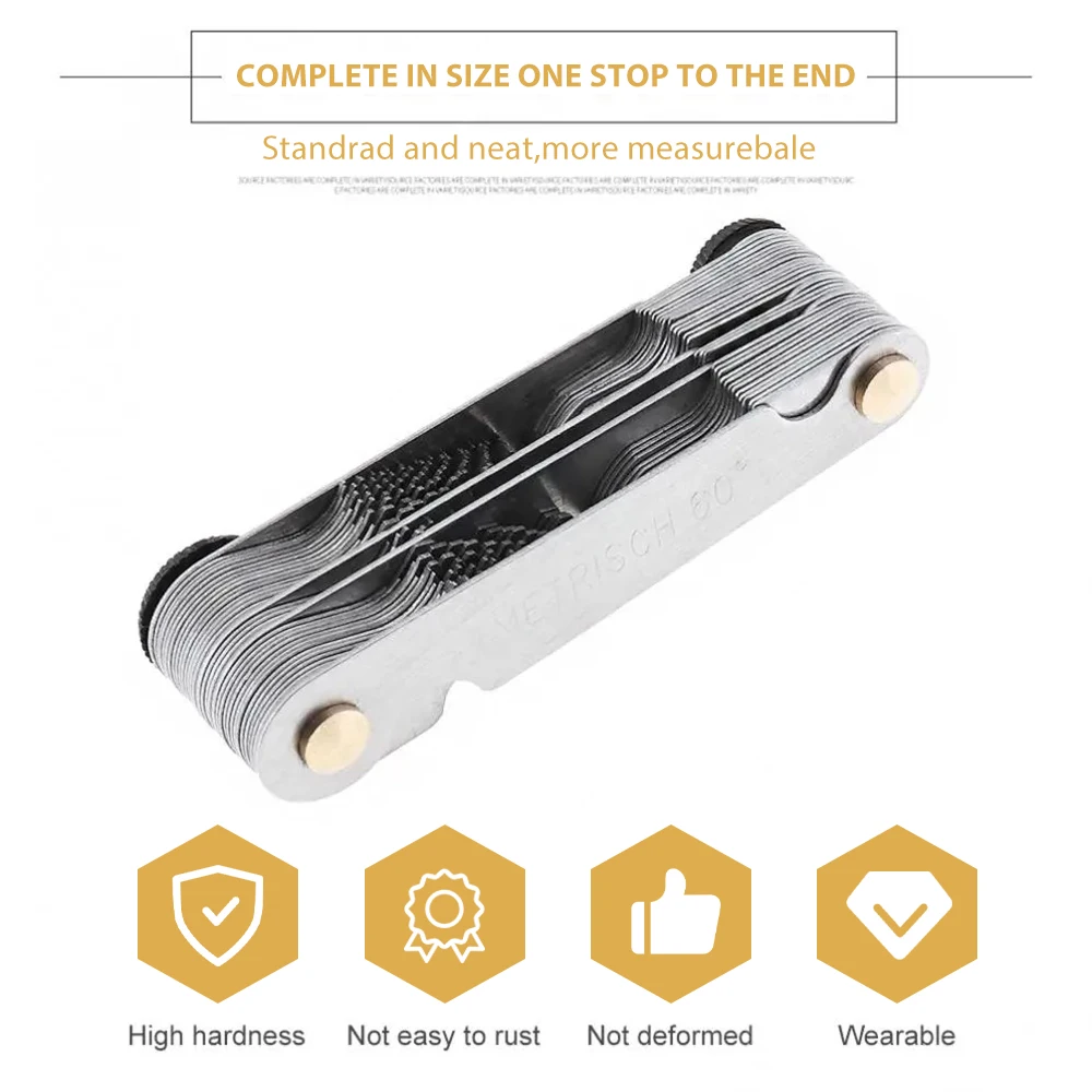 KATWAY เกจวัดระยะเกลียวสแตนเลส – เกจวัดปลั๊กเมตริกและสกรูอิมพีเรียล, 60 °   & 55 °   เครื่องมือวัดเกลียว HH-AA397