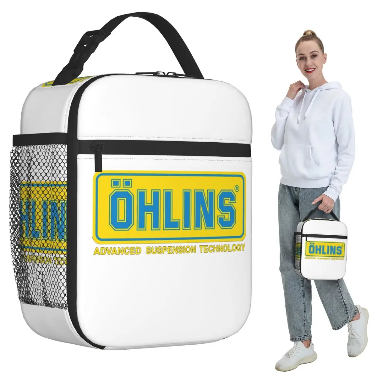 Racing Ohlins Suspension Logo Essential Insulated Lunch Bag for Kids School Cooler Thermal Food Box Tote Lunch Boxes Container