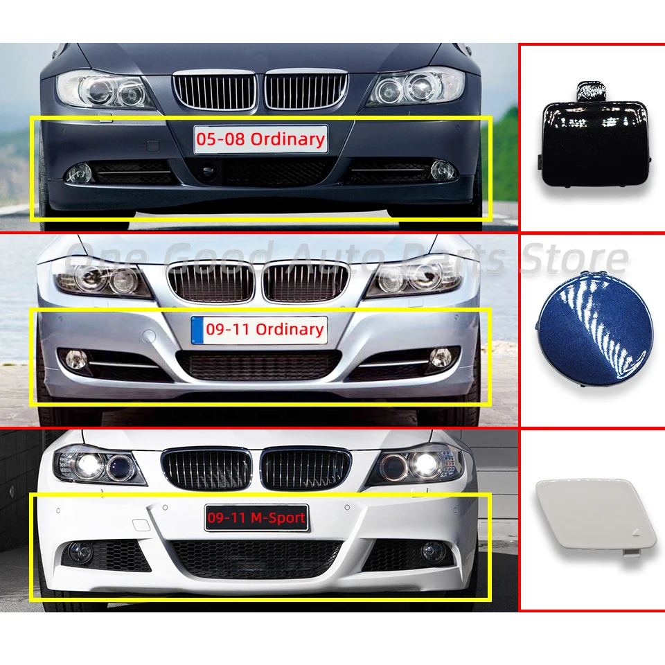 Bumper Tow Hook Cover For BMW 3 E90 E90LCI E91 M-Sport 2005-2011 Trailer Shell Bumper Decoration Cap 51117167575  51117207299