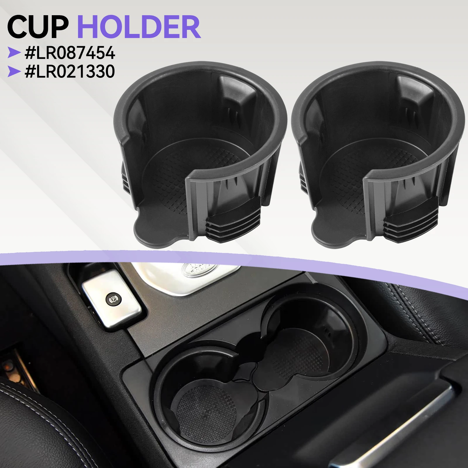 2x Car Center Console Drink Cup Holder Insert For Land Rover L322 L405 LR3 LR4 Range Rover Sport Discovery LR087454 LR021330 view 2