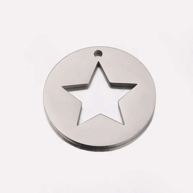 5Pcs 23mm Star Mirror Polish 304 Stainless Steel Charms Pendants Tags Diy Jewelry Findings Accessoires