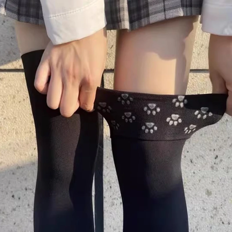 Women's Girls Sexy Cat Paw Silicone Antislip Over-the-Knee Socks Nylon Socks Thigh High Stockings JK Lolita Cosplay Leggings Sox view 4