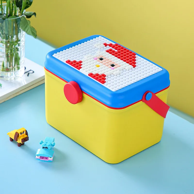 Portable Toy Storage Box, Small Particle Building Blocks Storage, Double-Layer Children's Compartments, Cute Medicine Case, 2024