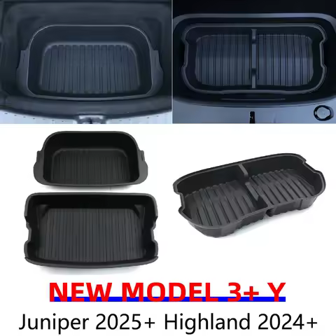For Tesla Model Y Juniper 2025 Frunk Organizer Box Rear Trunk Double-deck Storage Box Front Cargo Dustproof Luggage Storage Tray