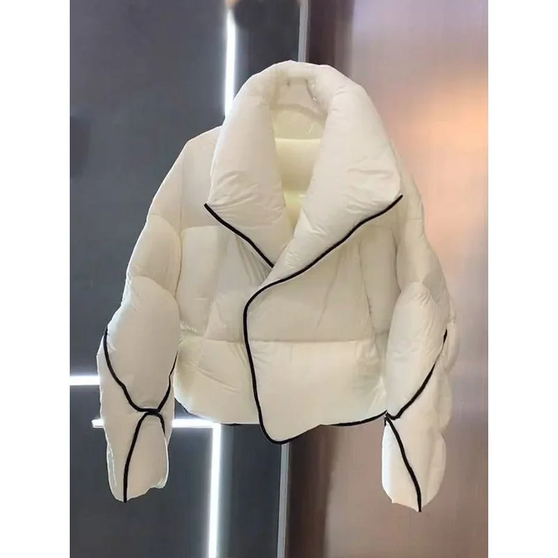 Veste courte en coton pour femme, nouvelle mode, ample, décontractée, manteau en coton, sens du Design, vêtements d'extérieur, automne hiver 2025