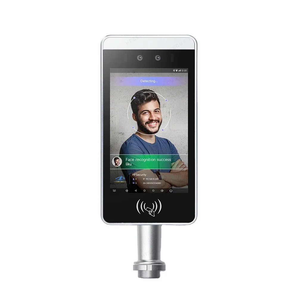 2025/HF-RA08 8 بوصة برنامج Icloud إدارة الوقت الحضور التحكم في الوصول البيومترية للرؤية الليلية التعرف على الوجه RFID NFC