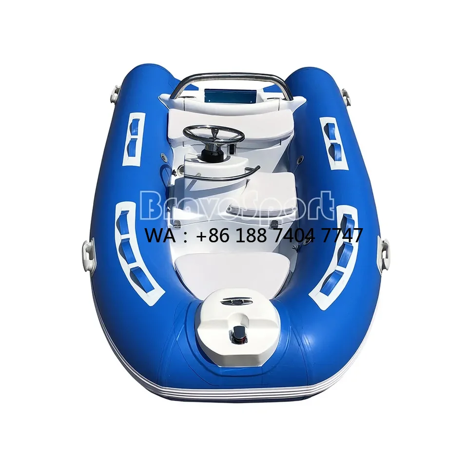 Blue Simple Rib Boat 300cm Inflatable 2 Persons with Bimini Sunshade for Fishing