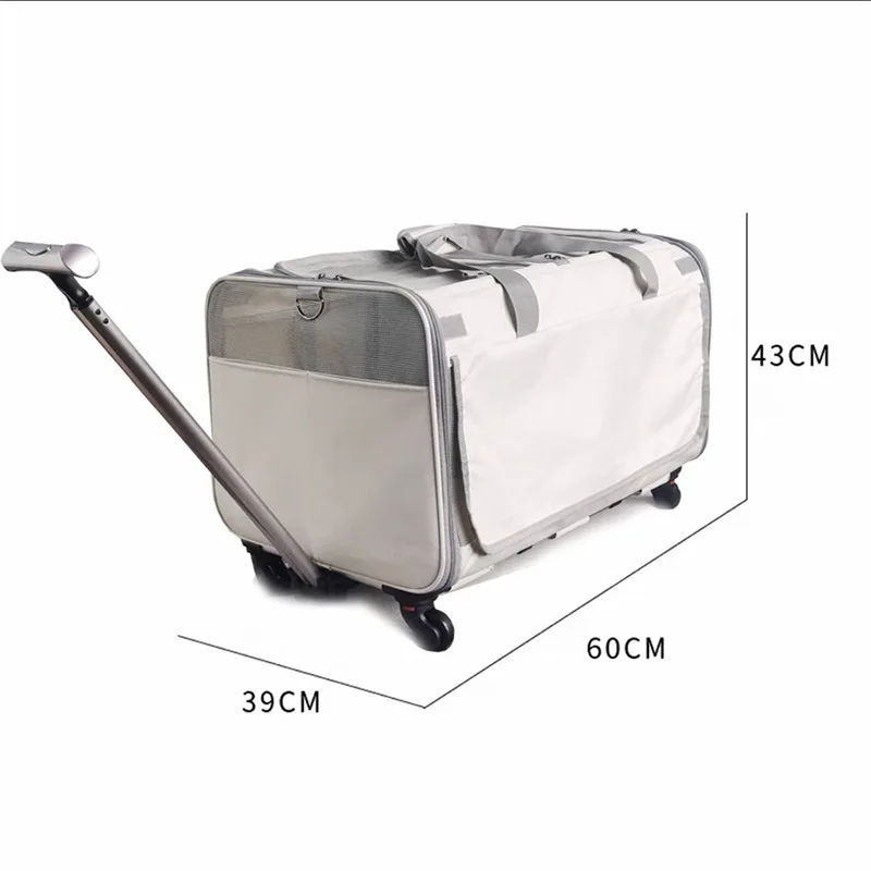 High Quality Wheel Portable Travel Trolley Bag Removable Universal Wheel Breathable Folding Large Capacity Pet Trolley Bag