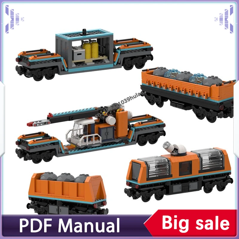 Railway Train Extension Set Building Blocks Lifting Crane Wagon Freight Car Observation Coach MOC Bricks Collectible Decor Gift