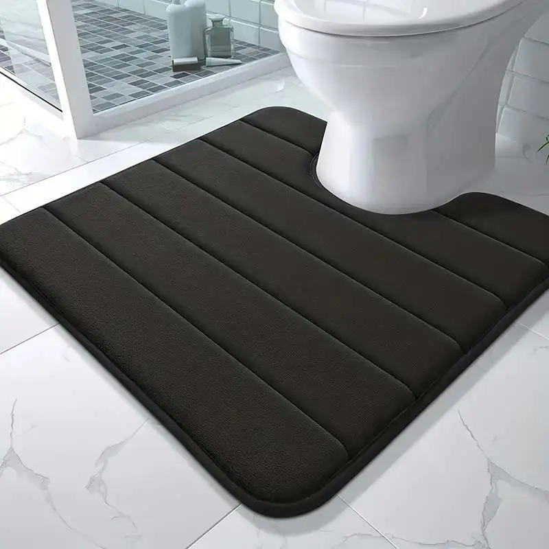1PCS Memory Foam U-Shaped Toilet Mat Anti-Skid Super Absorbent Bathroom Carpet Bath Mat For Bathroom Decor