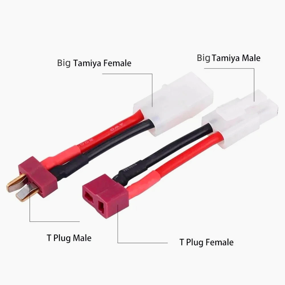 NEW Adapter Female/Male Deans T Plug XT60 to Tamiya Connector Conversion Cable 16AWG For RC Drone Car Boat Quadcopter Battery