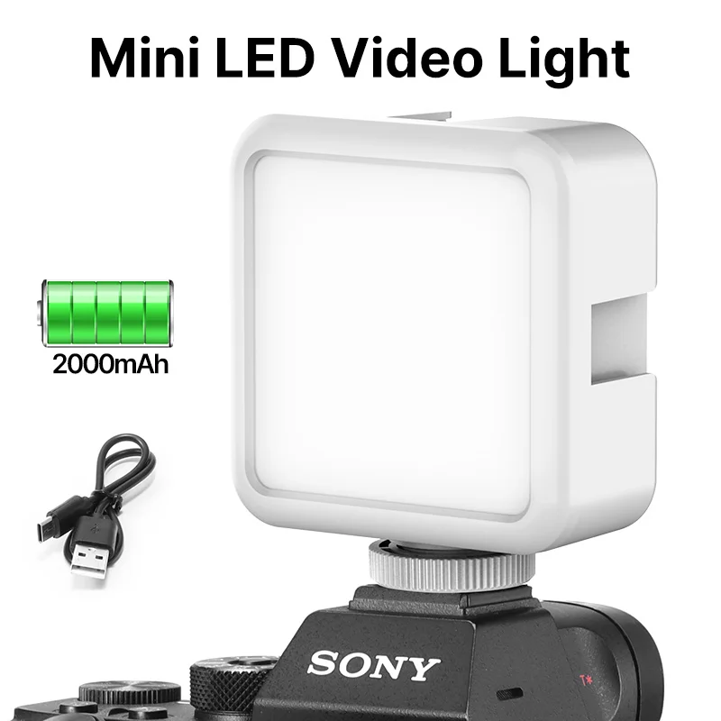 Ulanzi VL49 Mini LED Video Light 2000mAh CRI 95+ 5500K Portable Photography Vlogger Fill Light with Cold Shoe for DSLR Camera