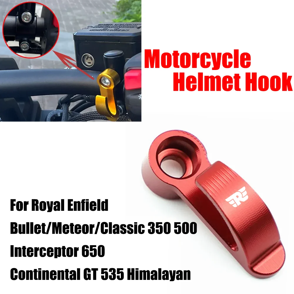 Für Royal Enfield Bullet/Meteor/Classic 350 500 Interceptor 650 Continental GT 535 Himalaya Motorradhelmhaken Einzelhaken