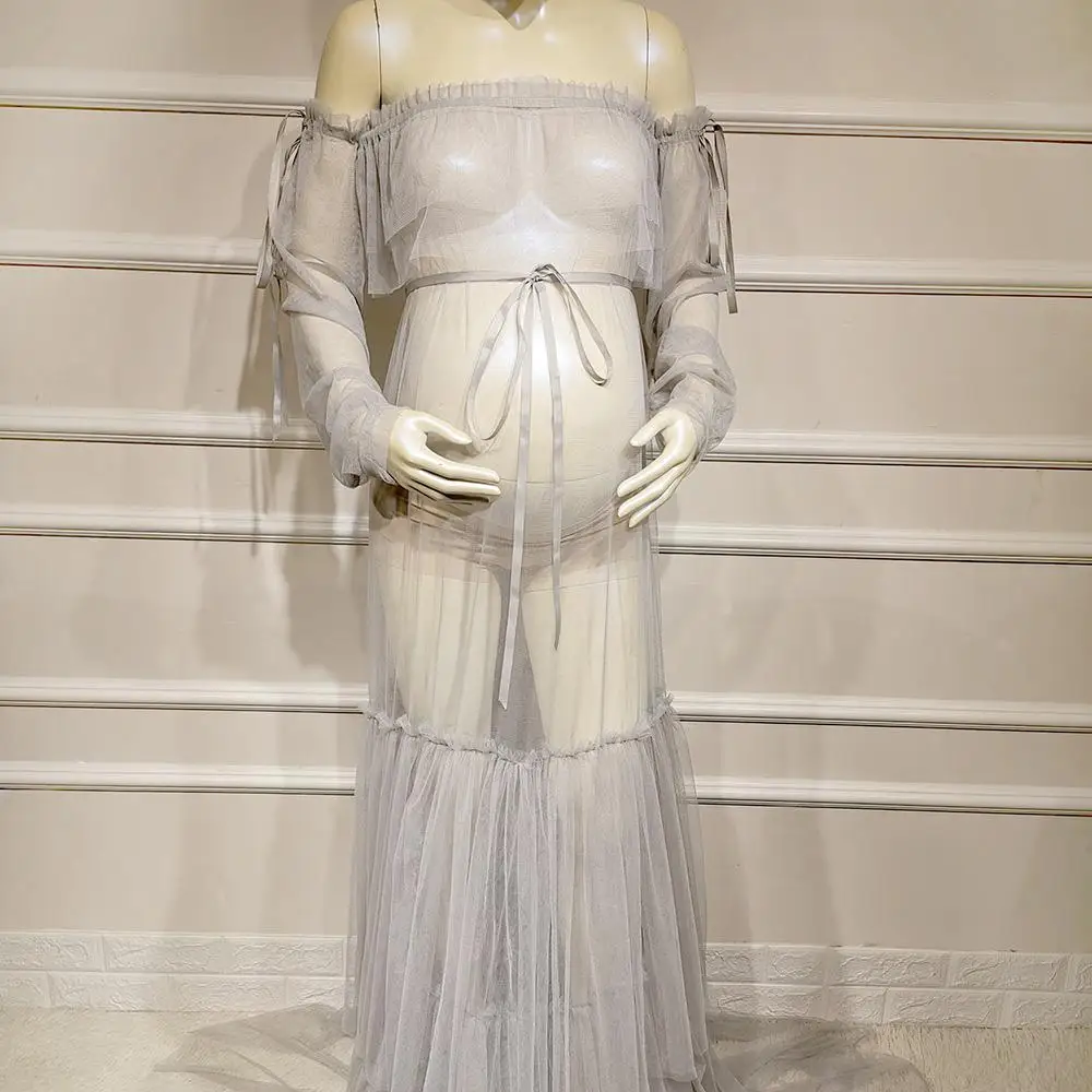 فستان دون وجودي من التول لاستحمام الطفل قطعتين للمرأة الحامل للتصوير الفوتوغرافي لالتقاط الصور