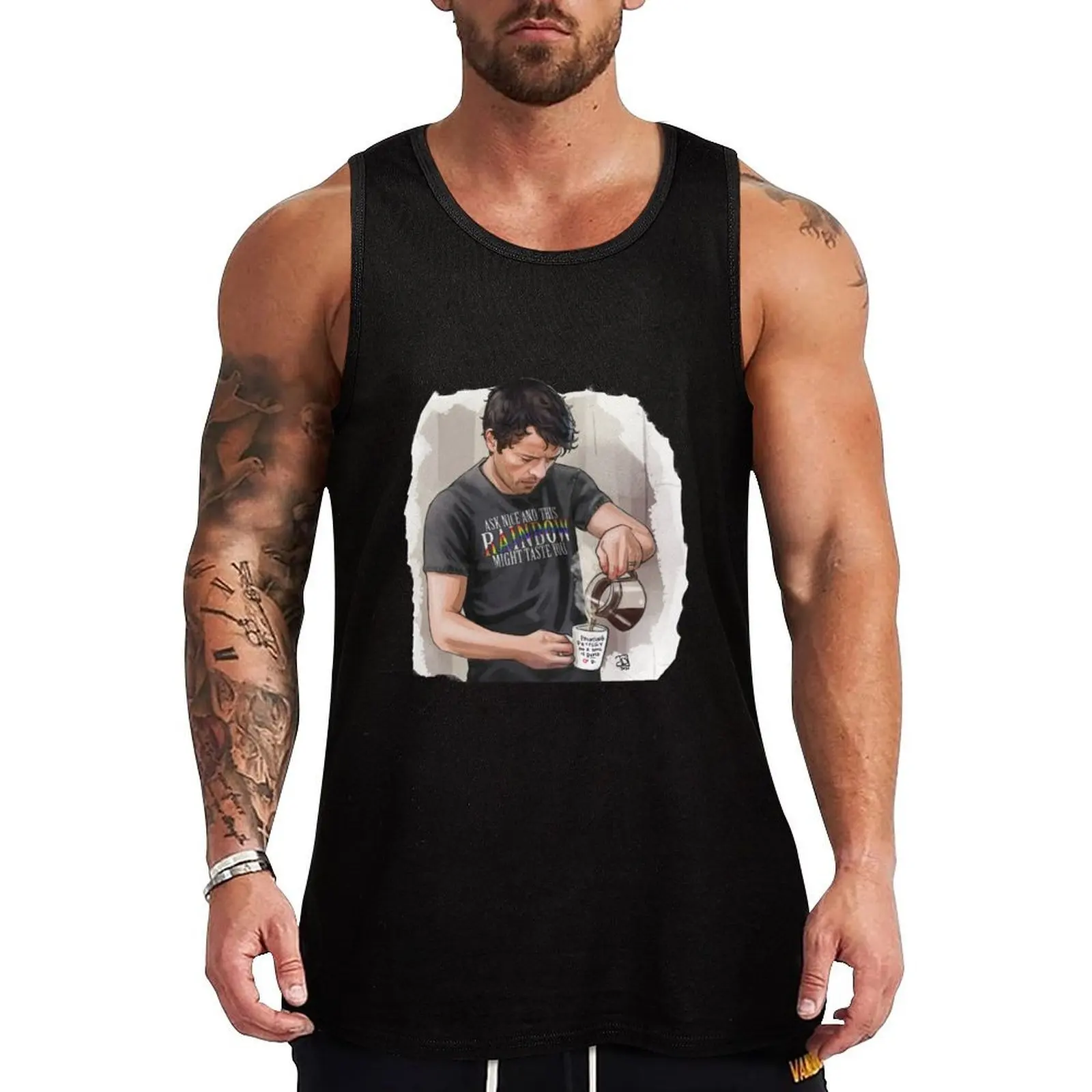 

Rainbow Tank Top gym Bodybuilding clothing man Men's t shirt
