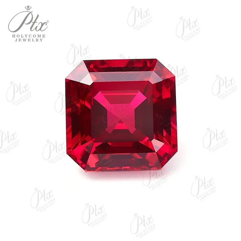 

Lab Grown Ruby Asscher Square Shape Pigeon Blood Red VVS1 Selectable AGL Certificate Gemstone For Diy Jewelry Making Materials