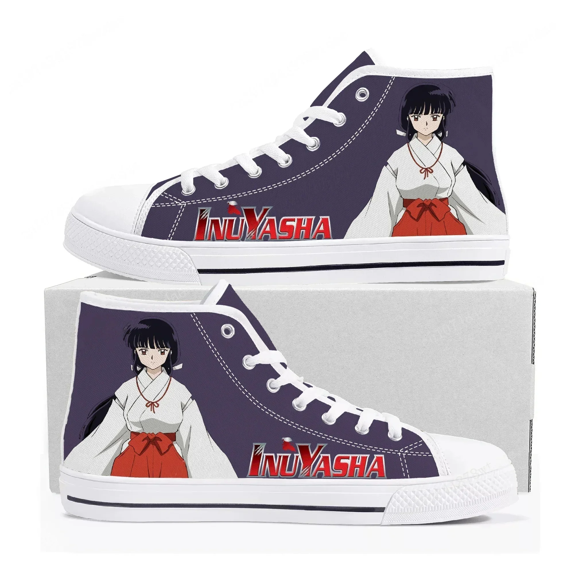 Kikyo High Top Sneakers Mens Womens Teenager Inuyasha High Quality Canvas Sneaker Comics Manga Cartoon Couple Customized Shoes