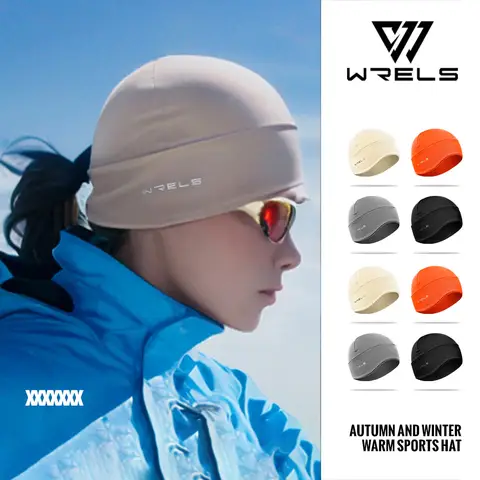 WRELS 겨울 모자 방풍 땀 흡수 여성 부드러운 따뜻한 야외 사이클링 모자 러닝 스키 스포츠 비니 가을 겨울 모자