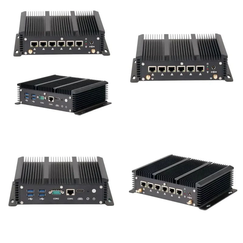 CAIXUNIPC 6LAN 2.5G Fanless Industrial Mini PC 8th/10th Gen I5-10310U DDR4 16GB Network Router Computer Soft Firewall
