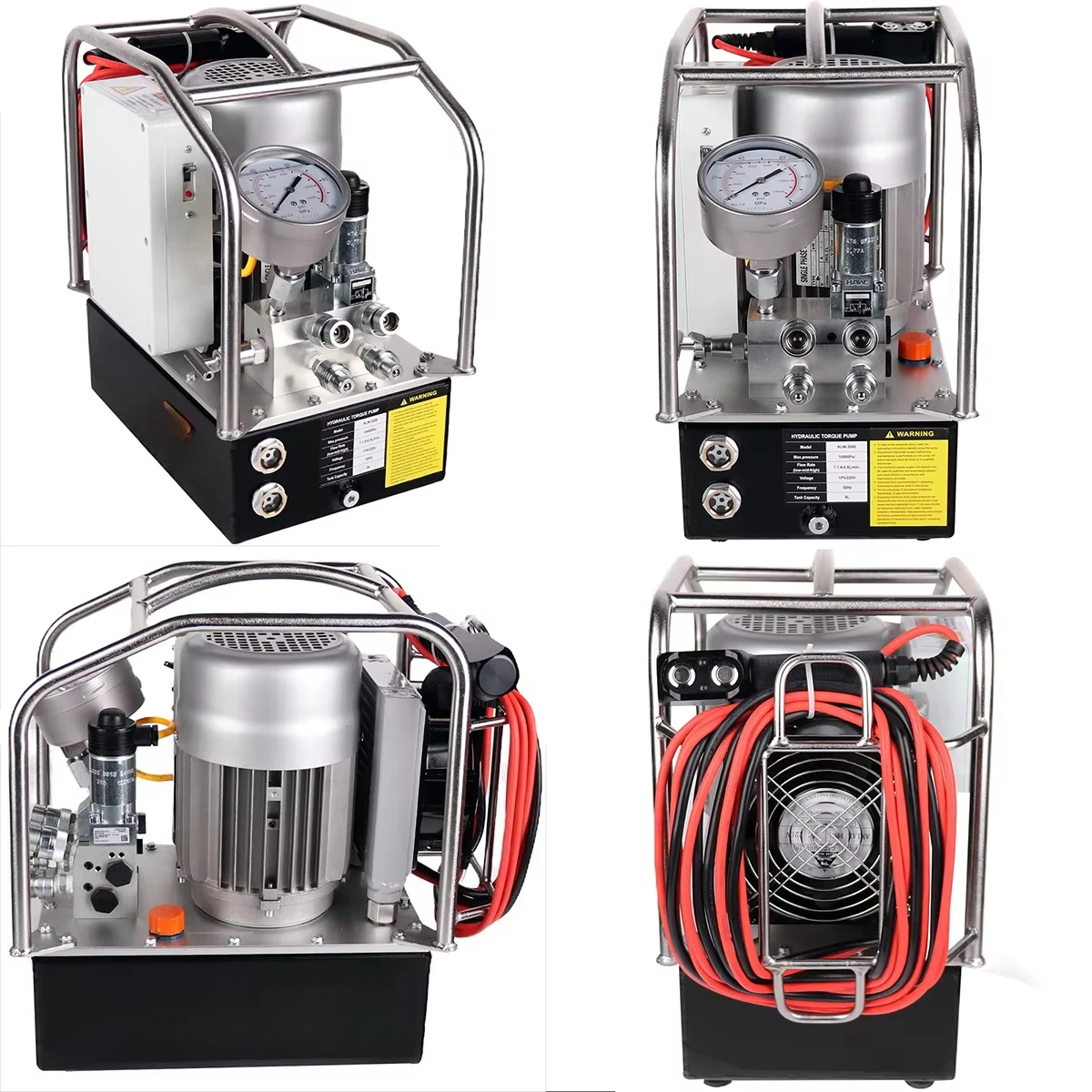 

KLW-3000, three-stage electric component hydraulic torque wrench pump supplies oil to the wrench, 220V 1Ph 60Hz,