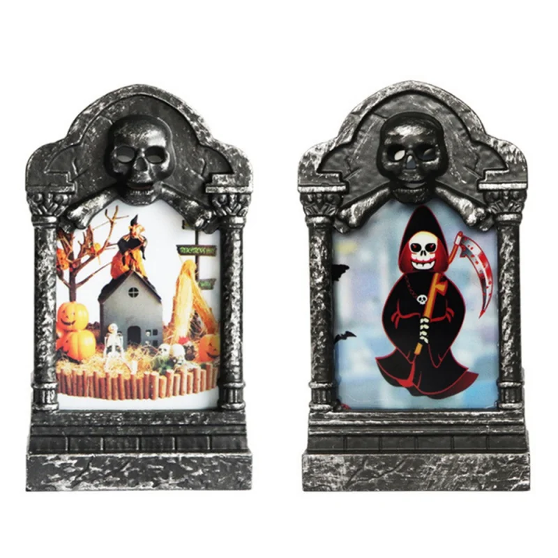 Halloween Tombstone Decorations LED Light Up for Halloween Party Glowing Supplies Haunted House Graveyard Outdoor Indoor Decor