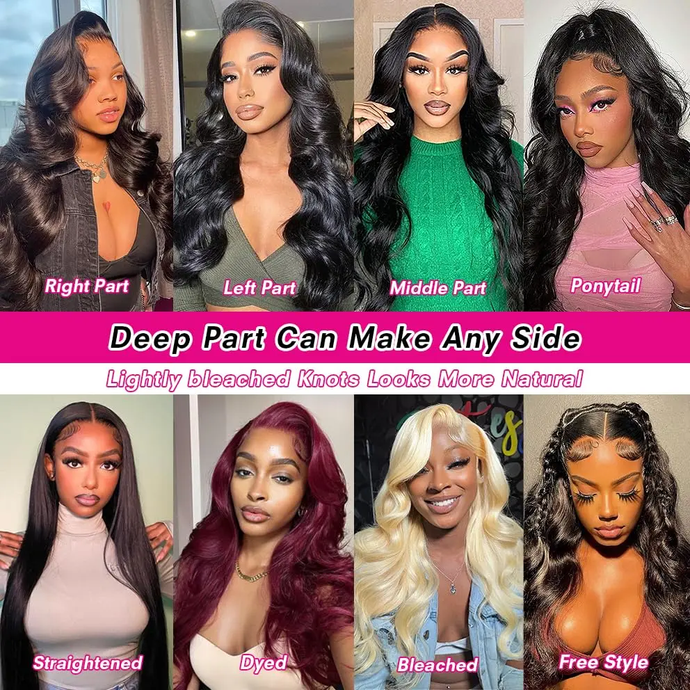 Body Wave Lace Front Wigs 13x4 13x6 40 Inch Lace Wig 200 Density 100% Human Hair Lace Frontal Wigs For Women image 5