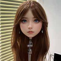 Unisex adult human head model with M16 screw interface, including matching wig and pupils