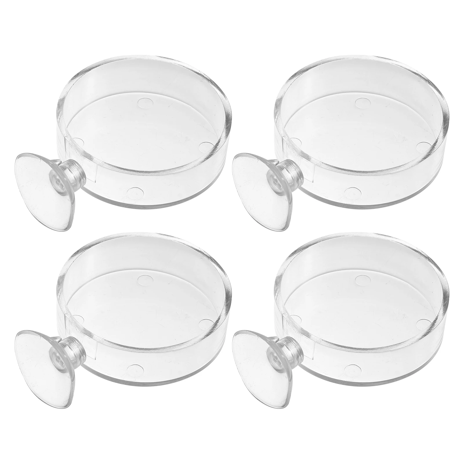 

4Pcs Fish Tank Feeding Tray Acrylic Transparent Suction Cup Easy Clean Aquarium Feeder Bowl Fish Shrimp Feeder