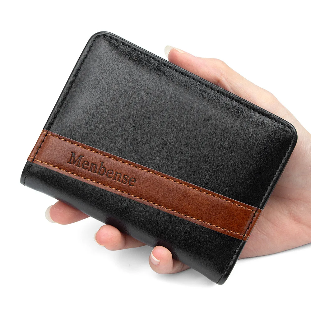 

Мужской деловой кошелек из искусственной кожи, тонкий держатель для карт с несколькими отделениями, короткий кошелек, модный мужской клатч, сумка для денег, держатель для кредитных карт