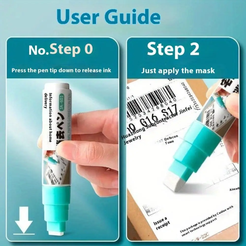 Portable Thermal Paper Erasing Pen Durable Remove Address Phone Privacy Protection Pen Large Capacity Shipping Labels Bills