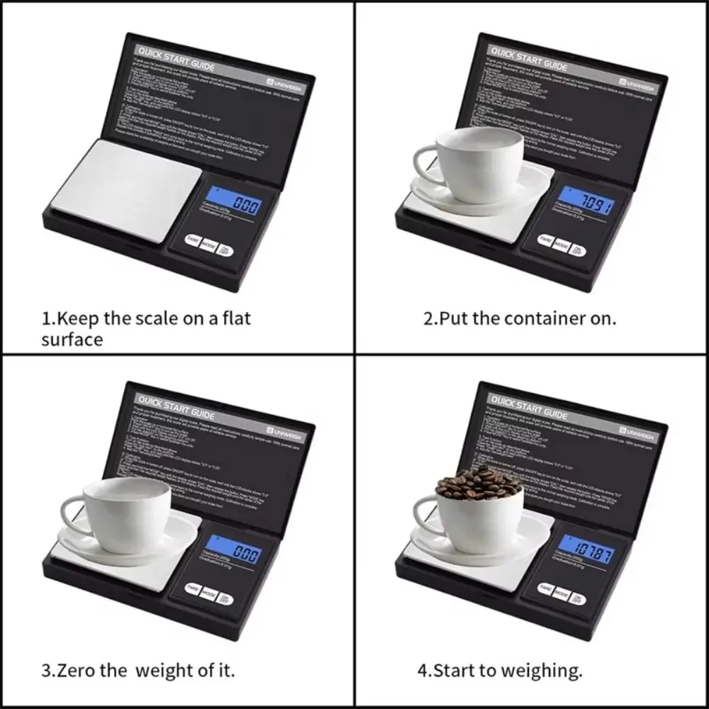 Portable 0.01g Electronic Scales Mini Digital Display Jewelry Scales Accuracy Stainless Steel Coffee Scales