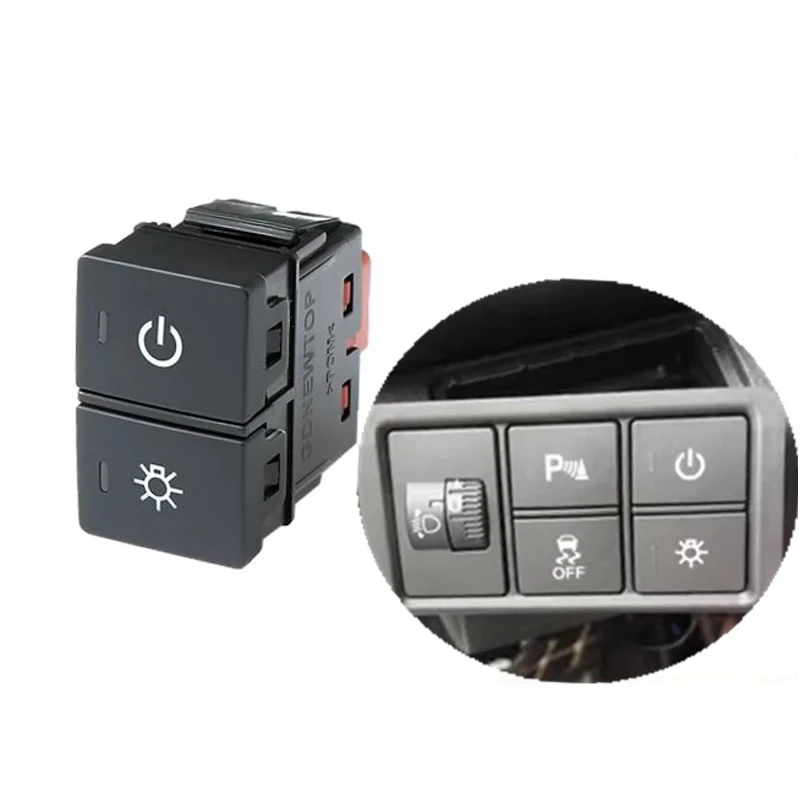 

1PC Car Dual Key Switch Radar Fog Lights Power LED Headlight Switch Button For Honda URV CRV AVANCIER Accord Civic 16-21