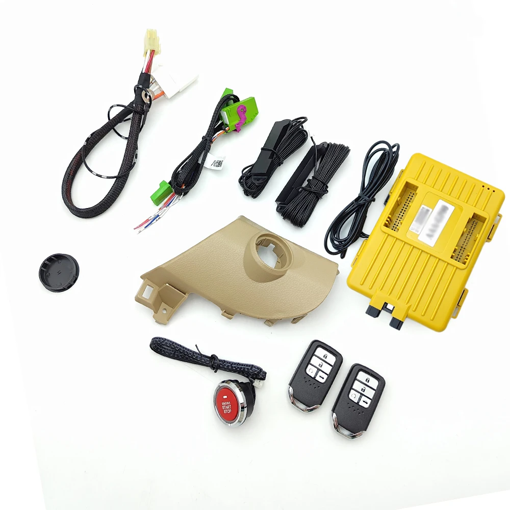 

For Honda Accord Year 2009-2012 Smart Keyless Start PKE Go Remote Start Mobile Phone App Control Bluetooth Beige Panel Frame