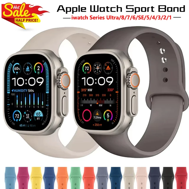 Silikonowy pasek do zegarka Apple Watch 44 mm 40 mm 45 mm 41 mm 42 mm 44 45 mm correa bransoleta iwatch series 7 8 se 3 5 6 9 Ultra 2 49 mm