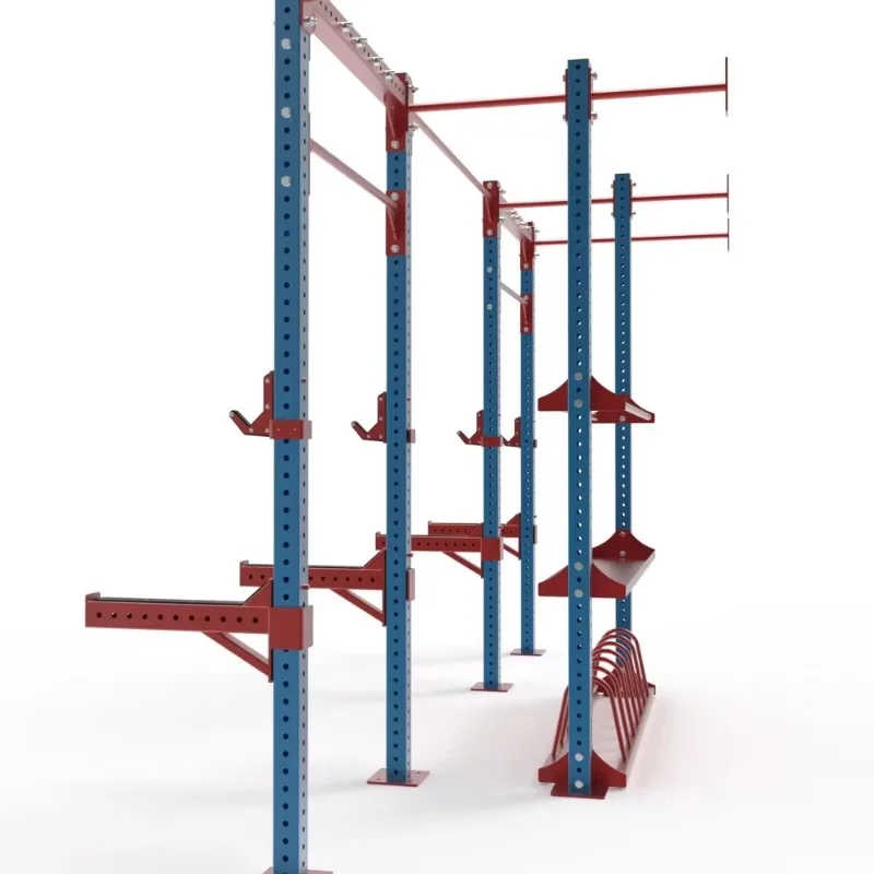 Multifunctional Cross Training Fitness Rig Heavy Duty Wall Mount Power Rack Squat Cage with Storage