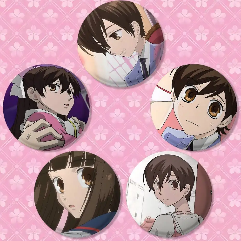 Cartoon H-Haruhi F-Fujiokas Brooches Stylish Ornament Pins Exquisite Round Badge Bag Accessories Jewelry Gifts