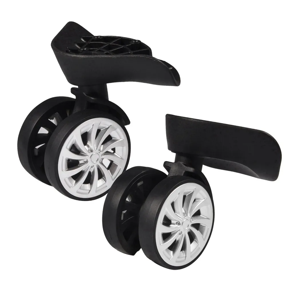 

1Pair Durable PP+PET Swivel Wheel Replacement 360 Rotating Black Suitcase Wheels Luggage Wheels Outdoor Use
