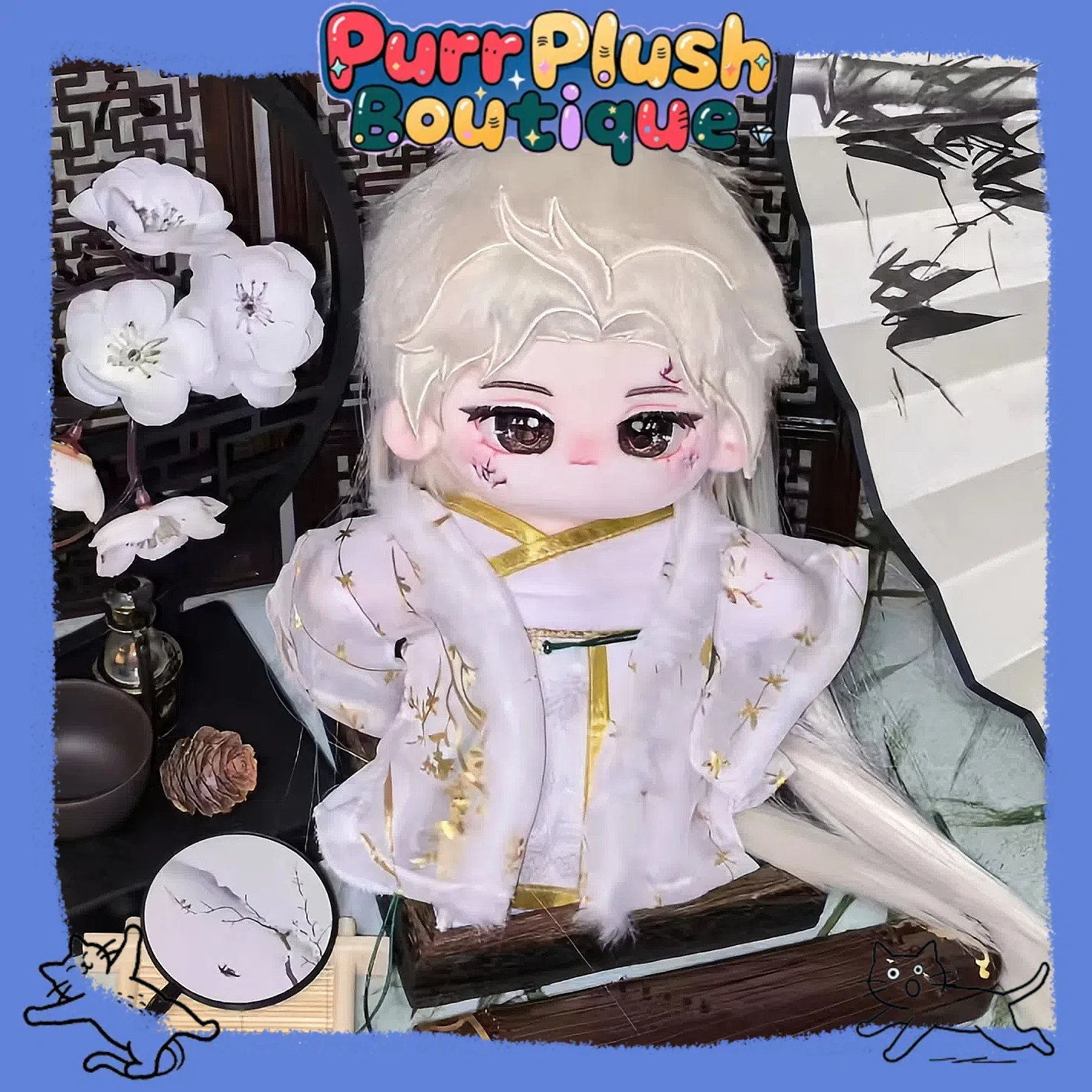 Fox Spirit Matchmaker Wang Quanfugui 20 Cm Plush Stuffed Doll Chinese Animation Idol Cheng Yi Dress-up Cotton Doll Toys Gift